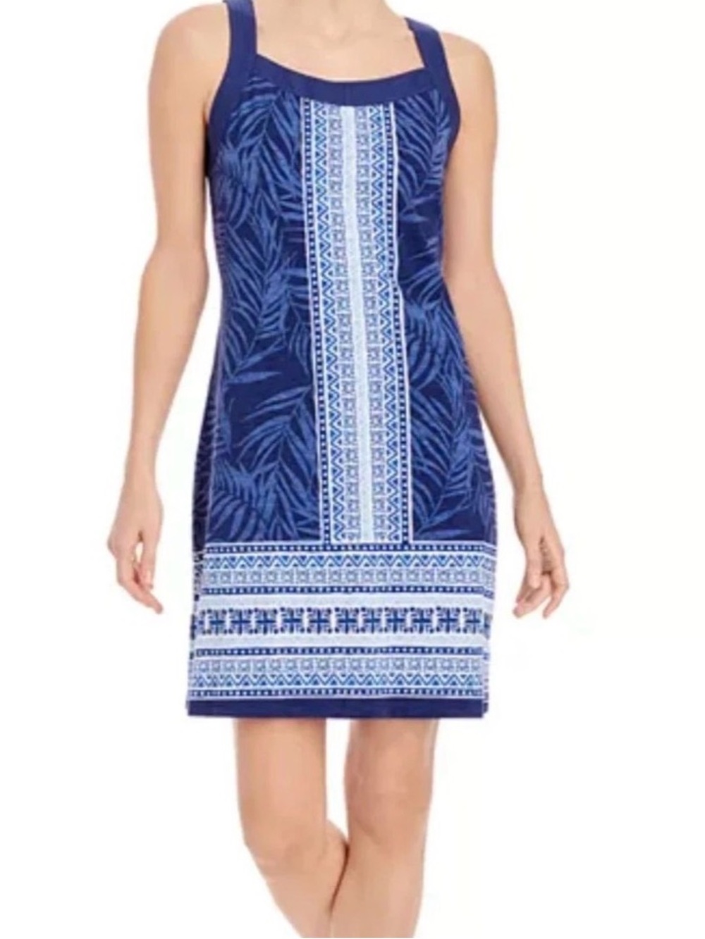 Tommy Bahama Kona Floral Stripe Sheath Dress Navy Blue Size Small